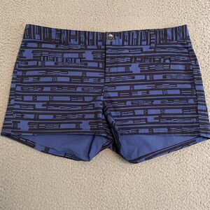 Gap Shorts Womens 10 Chino Stretch Flat Front Blue Navy Geo Print Casual NWT